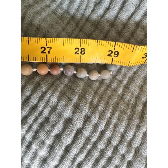 29” Boho Raw Multicolor Multi strand Amazonite Round Individually Knotted Wow - Picture 5 of 5